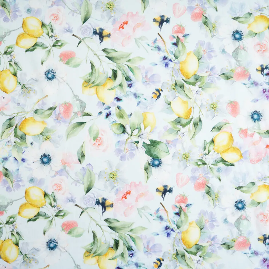 Summer Fruits & Flowers Printed Luxury Cotton