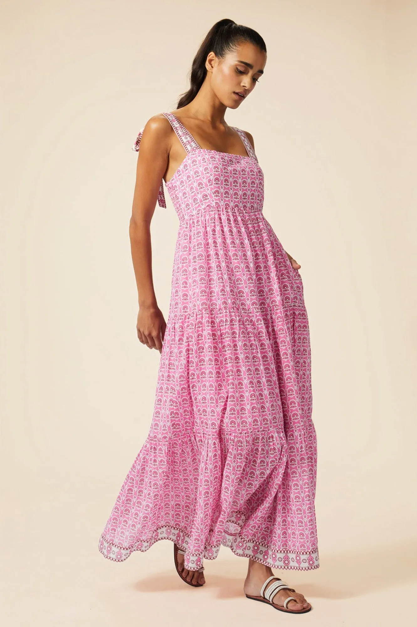 Tabitha Maxi Dress | Pop Flower Pink/White