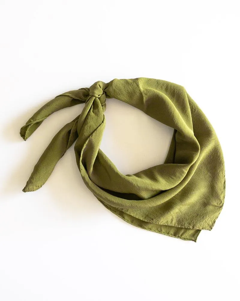 'The Classic' Washable Silk Scarf in Lichen