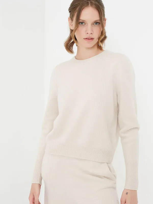 The Cropped Essentials Sweater in Bone