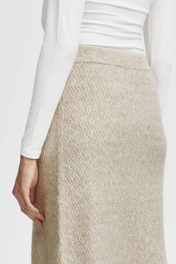 The Merli Knit Skirt - Cement Melange