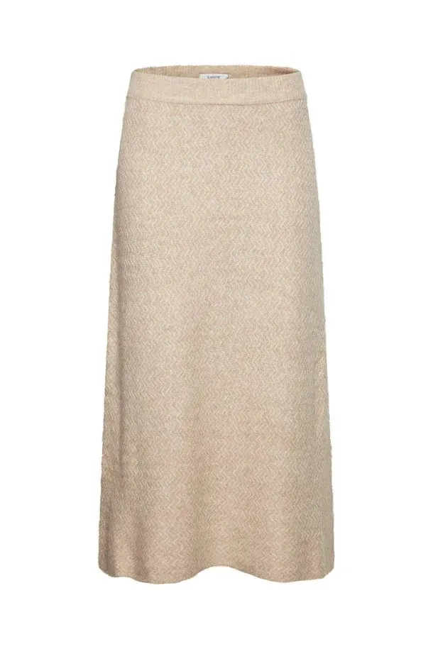 The Merli Knit Skirt - Cement Melange