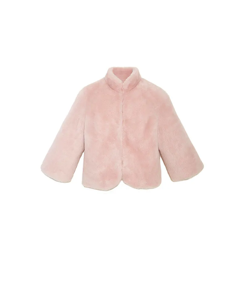 The Romy Cropped Lined Shearling Jacket