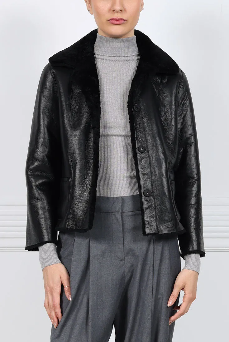 The Stasia Mini Shearling Reversible Jacket