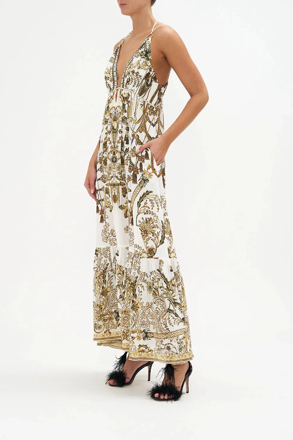 Tiered Maxi Dress w/ Hardware - Road to Richesse