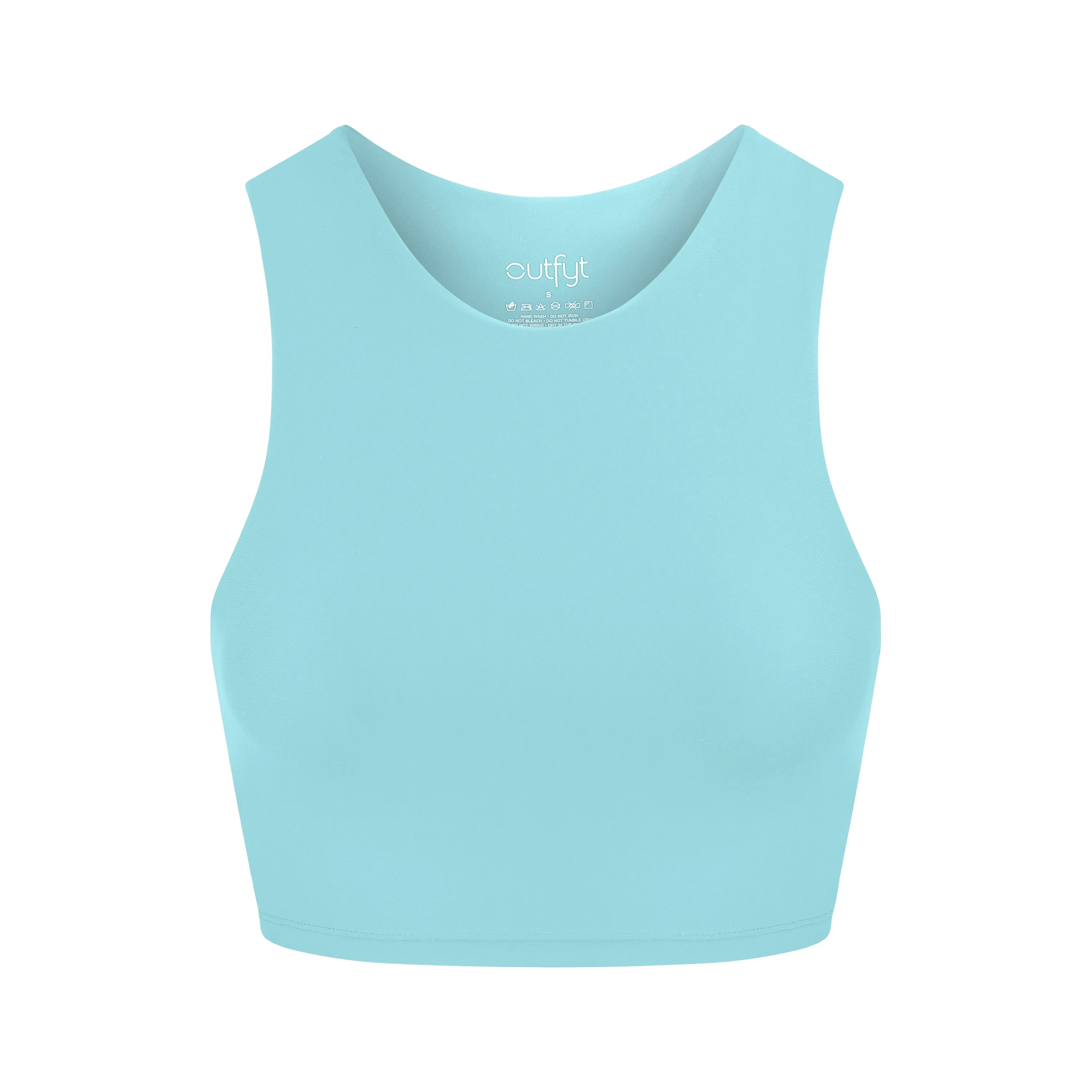 Tula High Neck Racer Back Crop Top | Recycled Nylon | Arctic