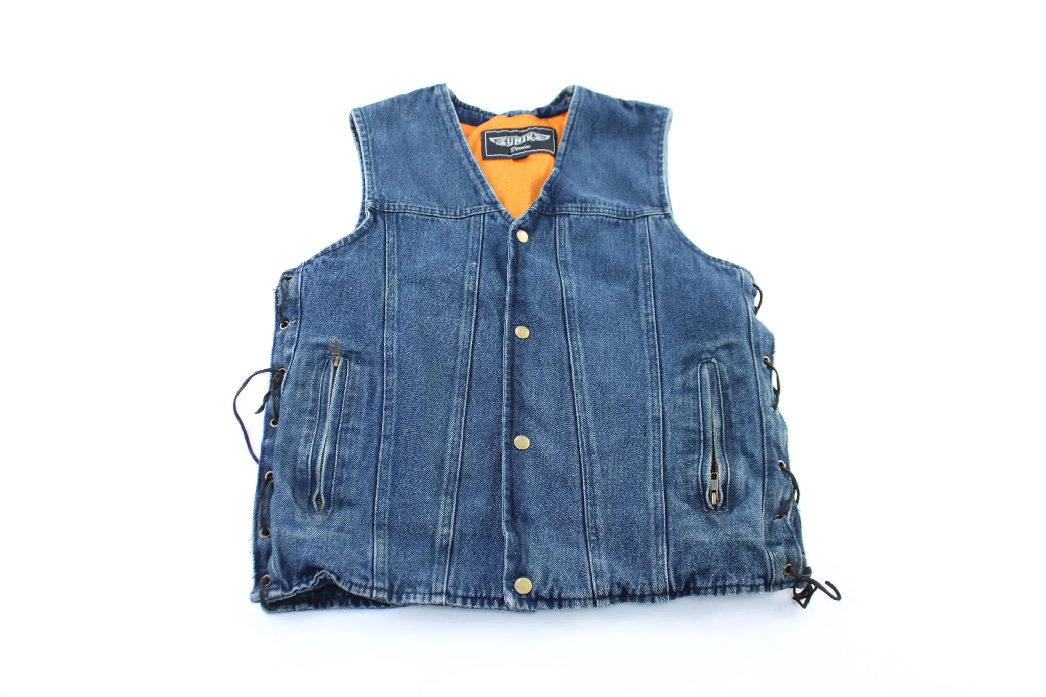 Unik Denim Button Snap Vest