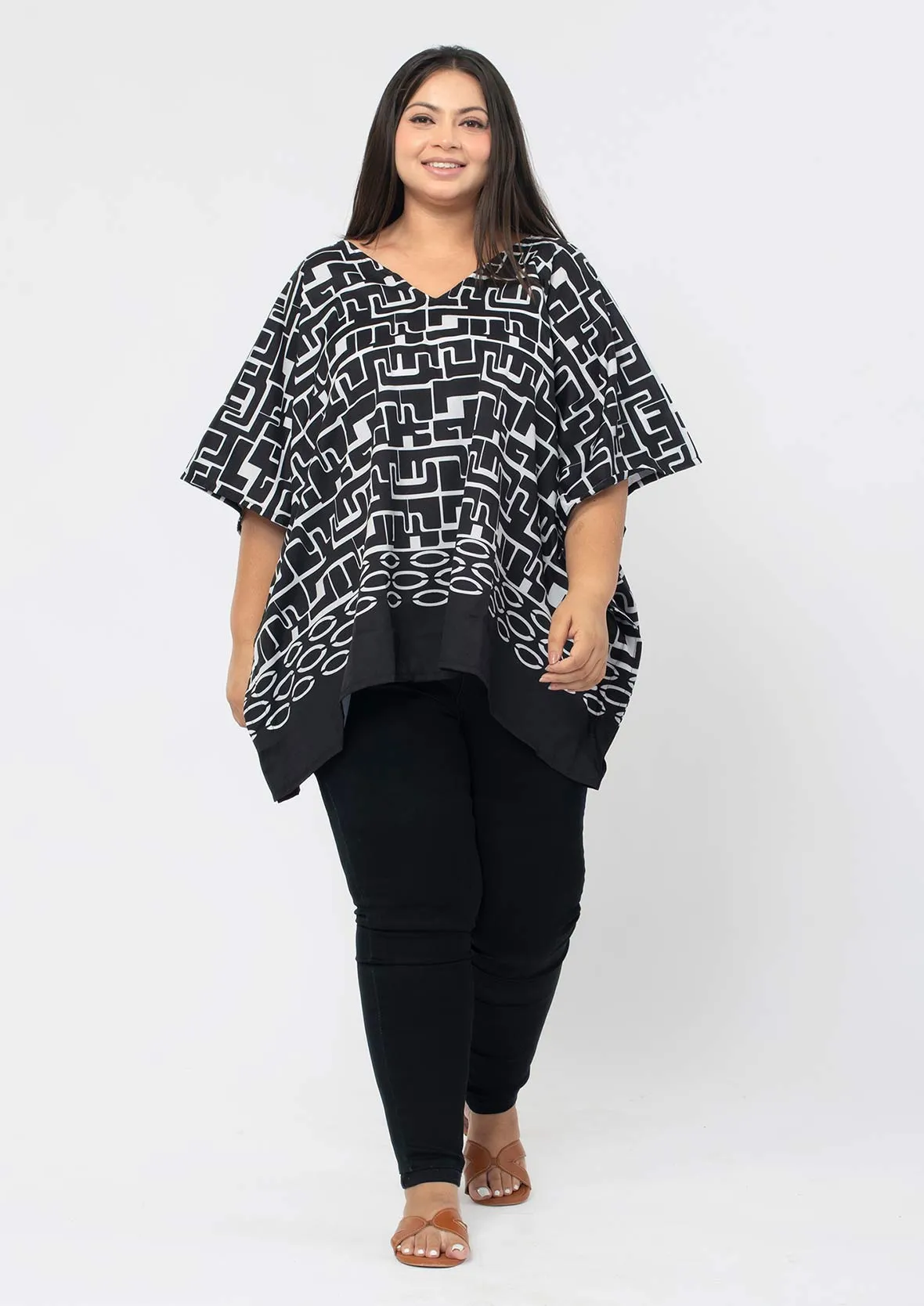 V-Neck Short Kaftan Top