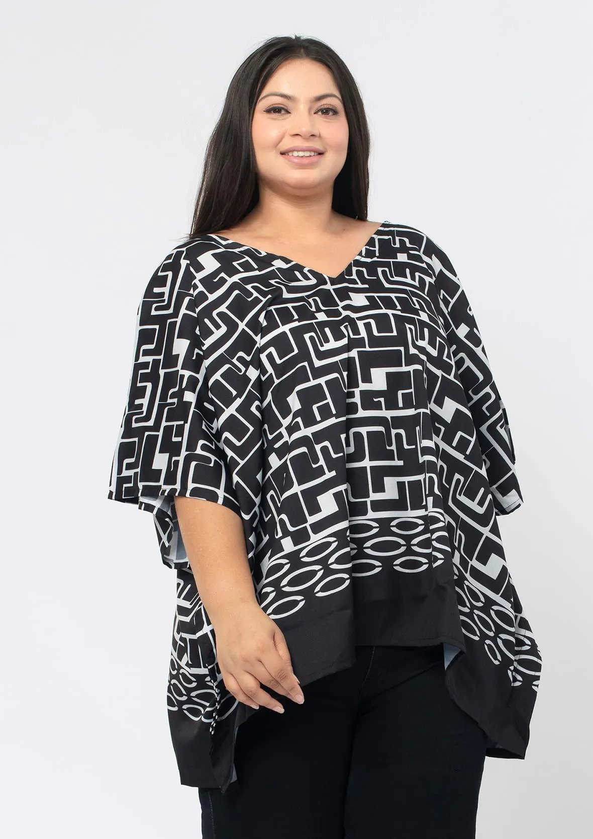 V-Neck Short Kaftan Top