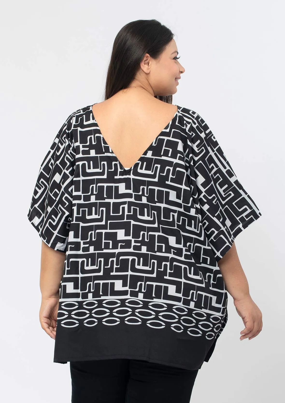 V-Neck Short Kaftan Top