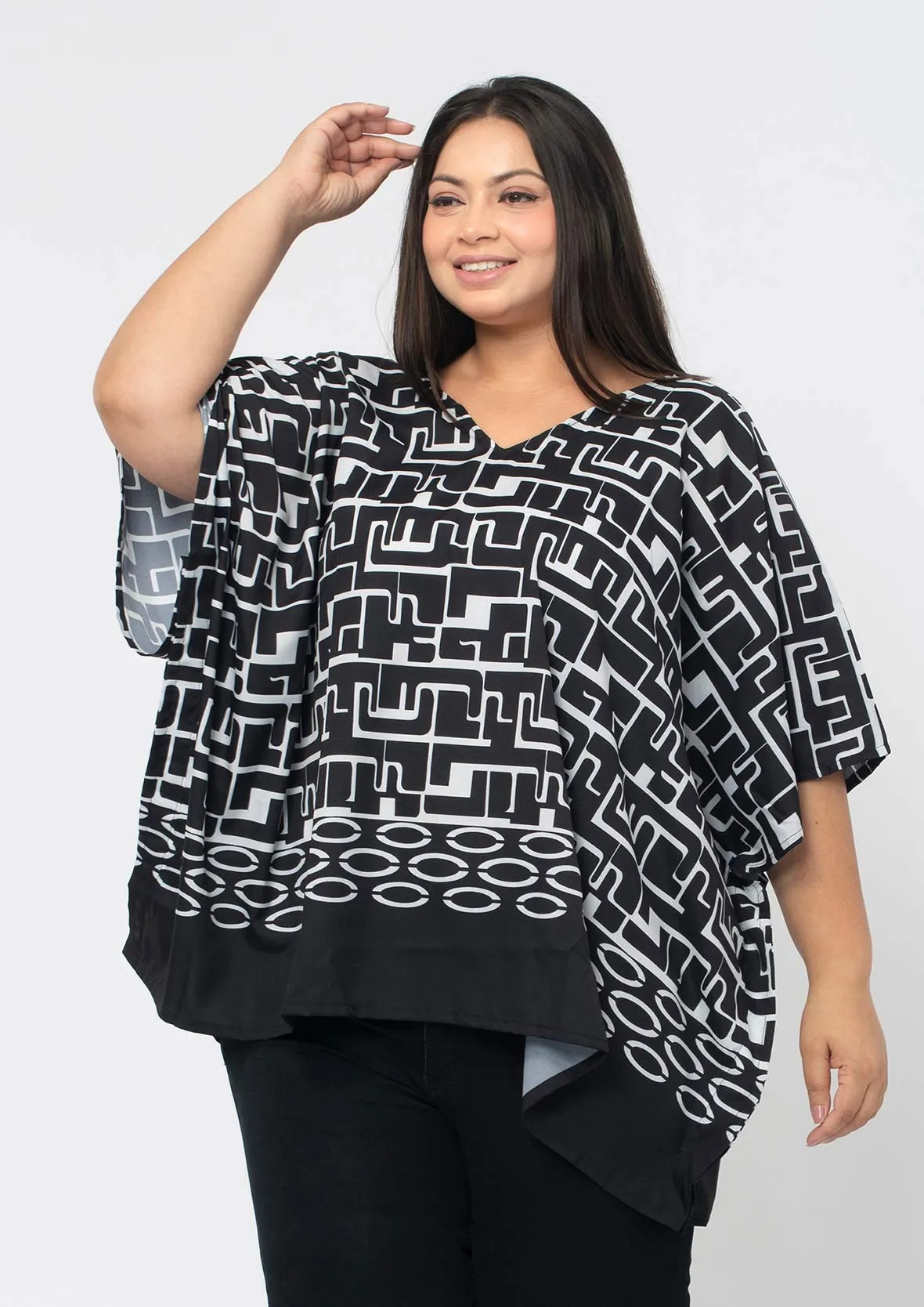 V-Neck Short Kaftan Top