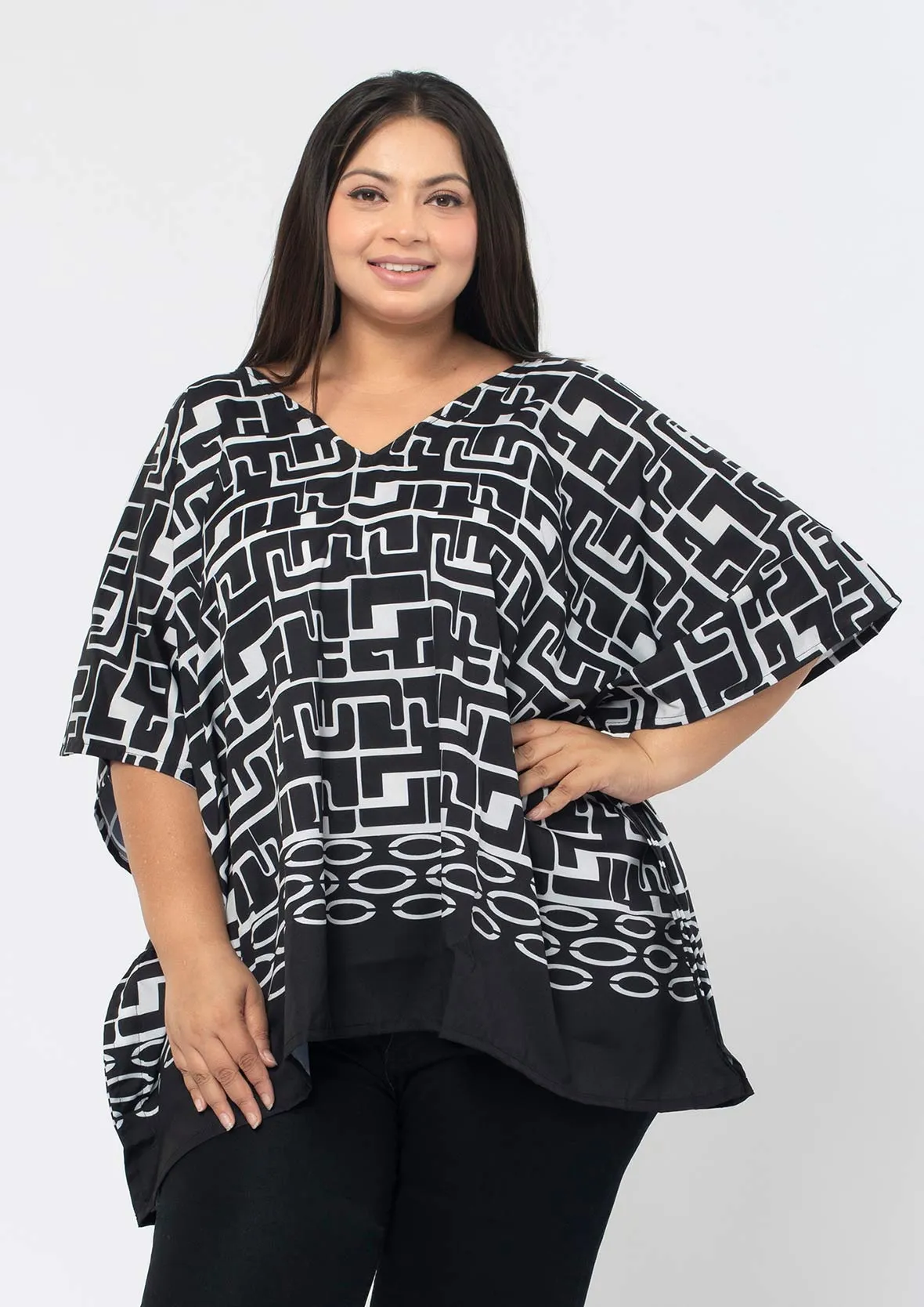 V-Neck Short Kaftan Top