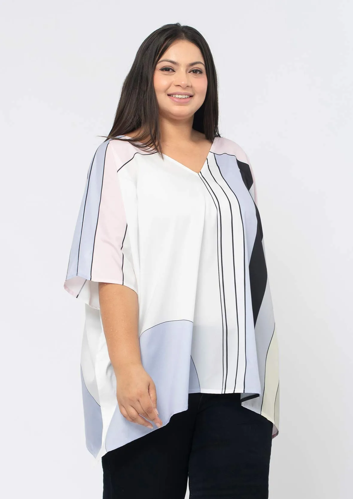 V-Neck Short Kaftan Top