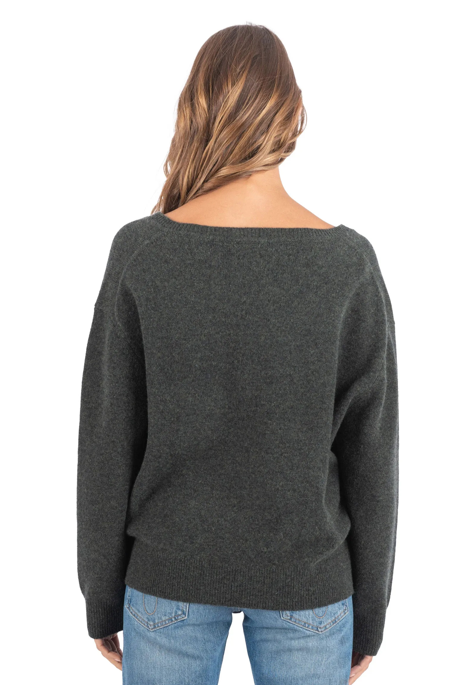 Valentina Green Oversized Merino Wool Sweater