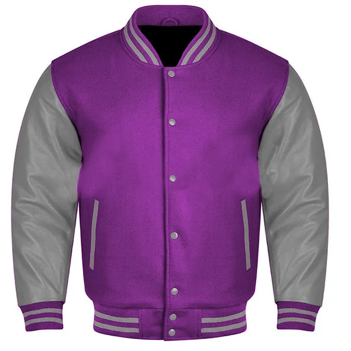 Varsity Jacket - Purple Gray