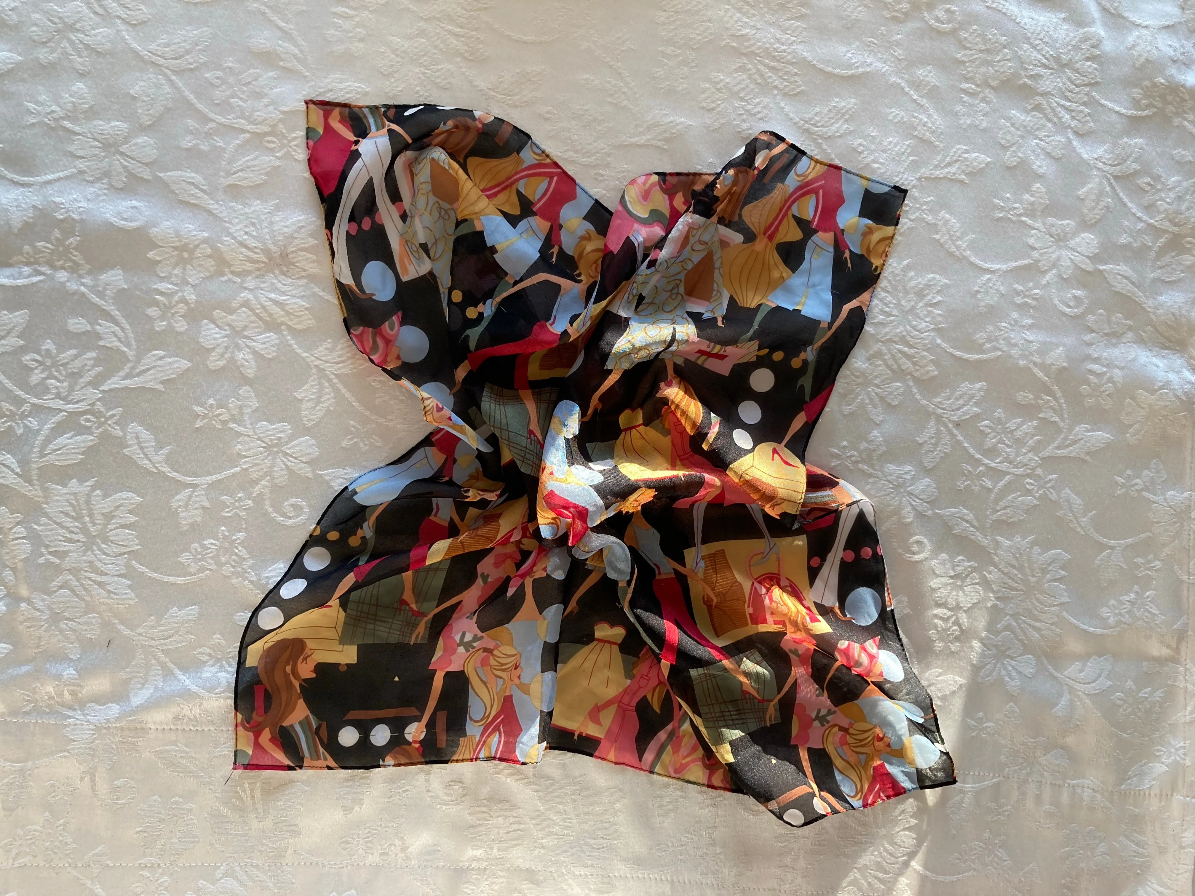 Vintage Chiffon Ladies Scarf