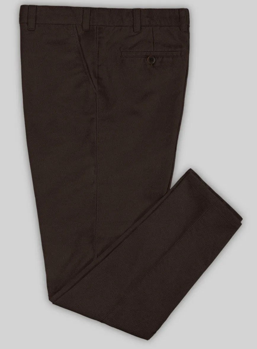 Washed Caffe Brown Stretch Chino Pants