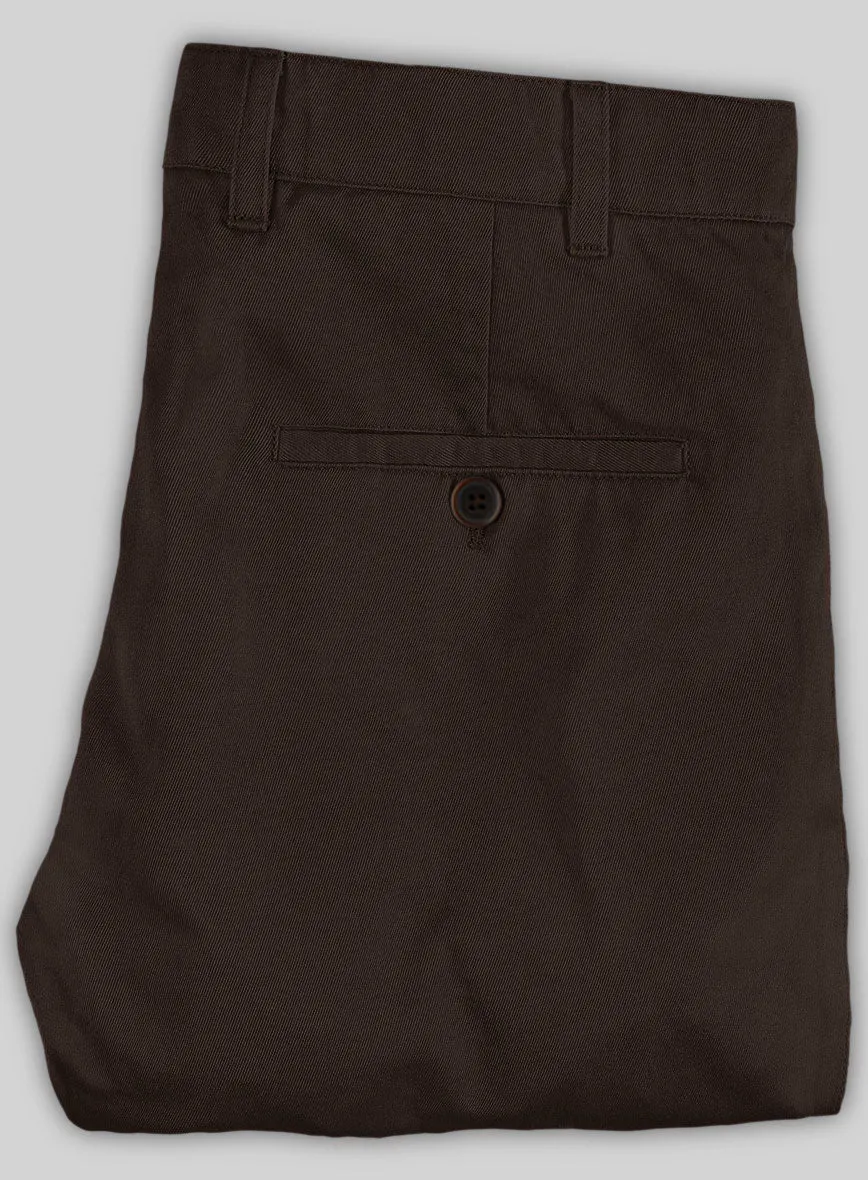 Washed Caffe Brown Stretch Chino Pants