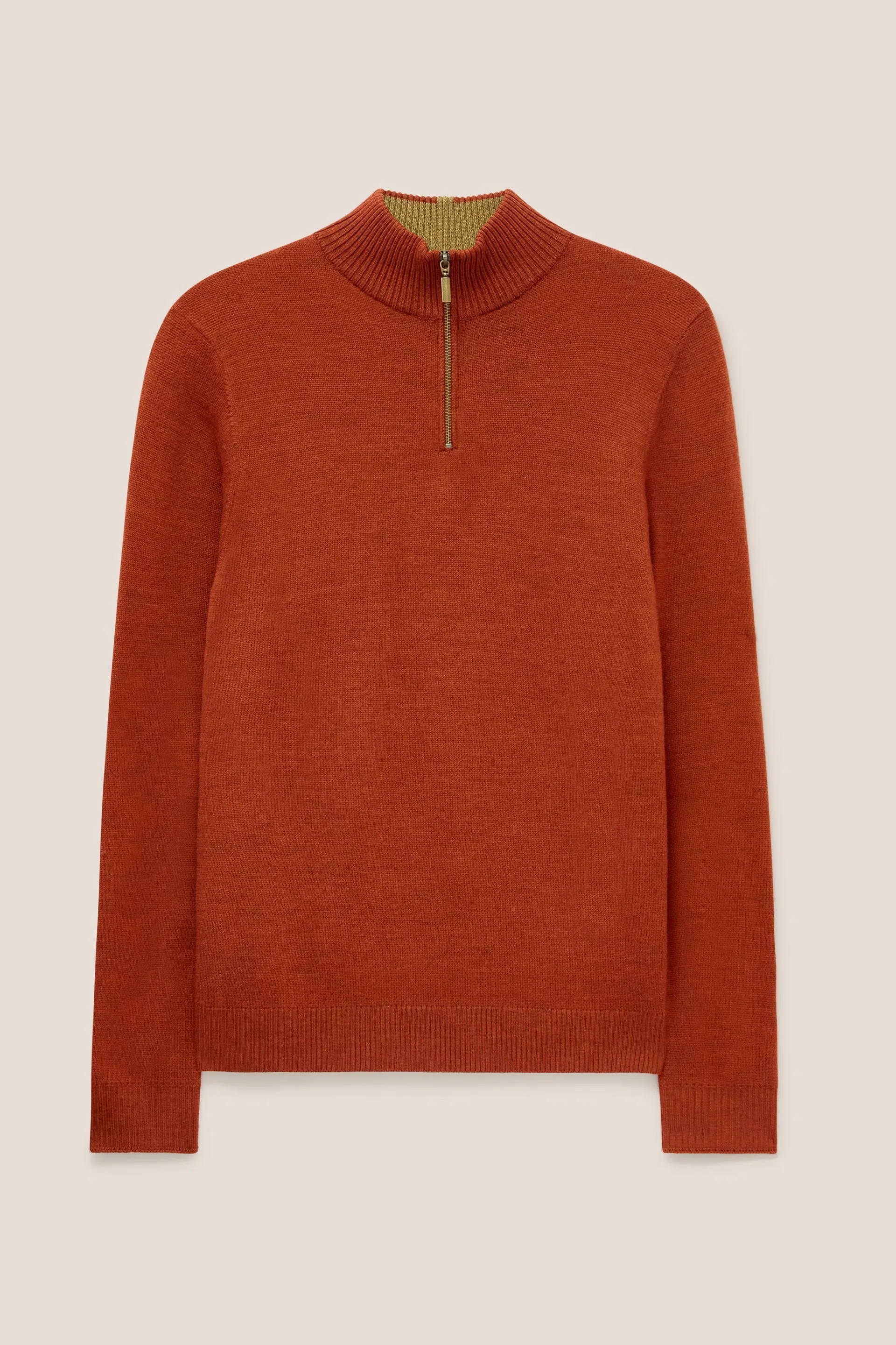 White Stuff Newport Merino Jumper in Mid Orange