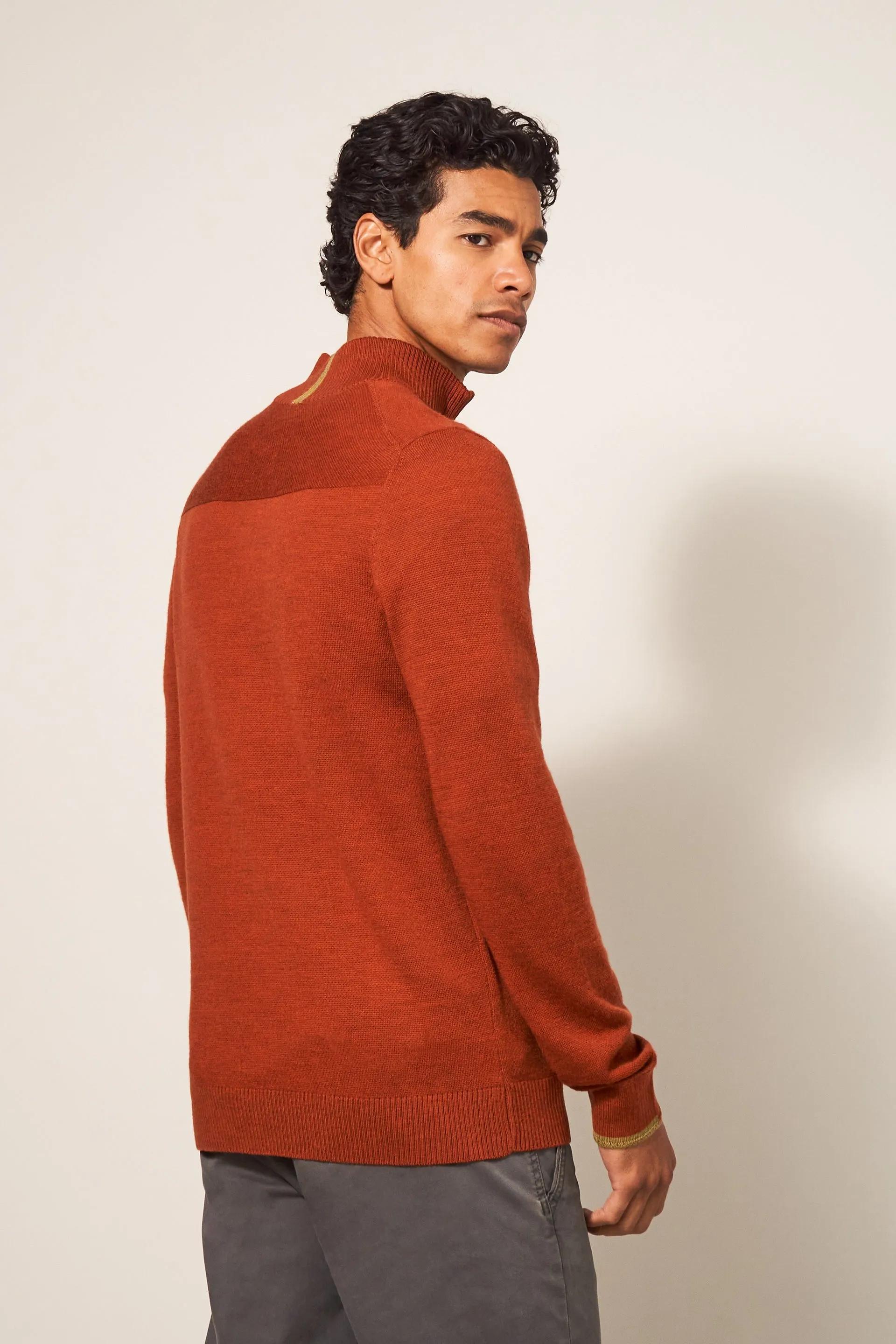 White Stuff Newport Merino Jumper in Mid Orange