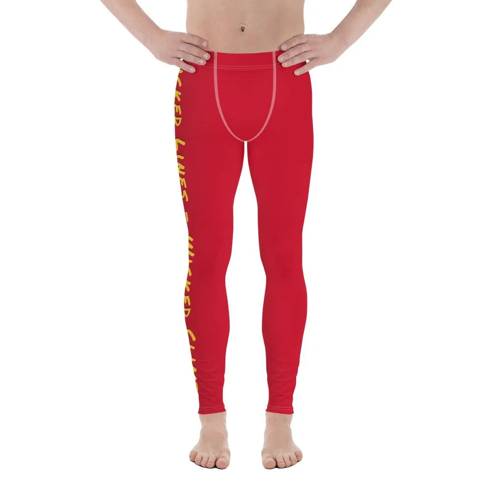 Wicked Lines Unisex Leggings (Red)