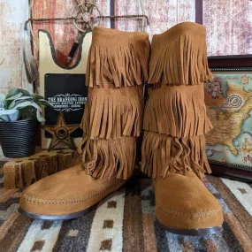 Women's Fringe Moccasin Boots  by Minnetonka 1632