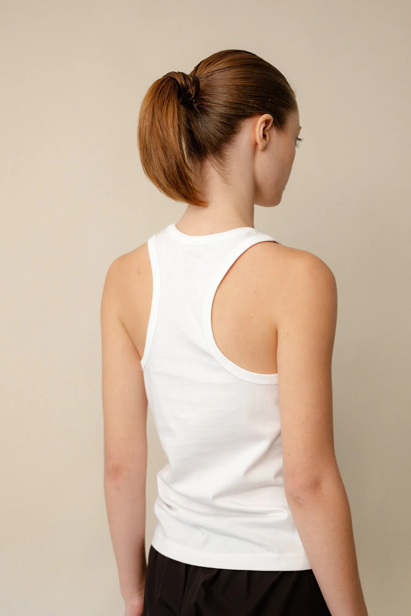 Womens Racer Back Vest Plastic Free - White