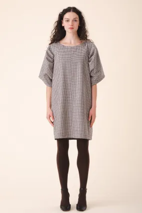 Wool Kite Dress in Houndstooth