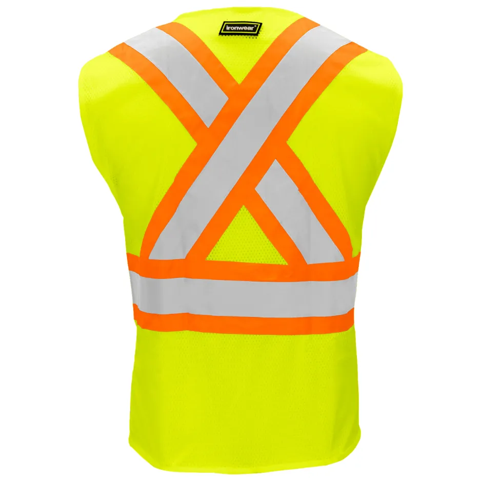 X Style Lime Class 2 FR Safety Vest - Zipper Closure