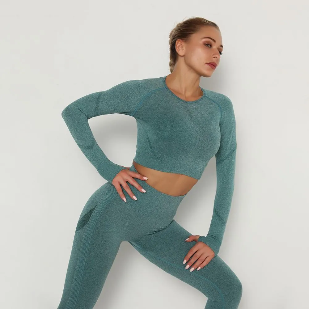 Yoga Set Fitness Sports Suits Gym Clothing Tops And Leggings For Women