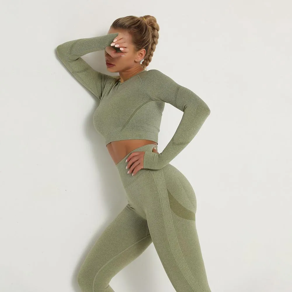 Yoga Set Fitness Sports Suits Gym Clothing Tops And Leggings For Women