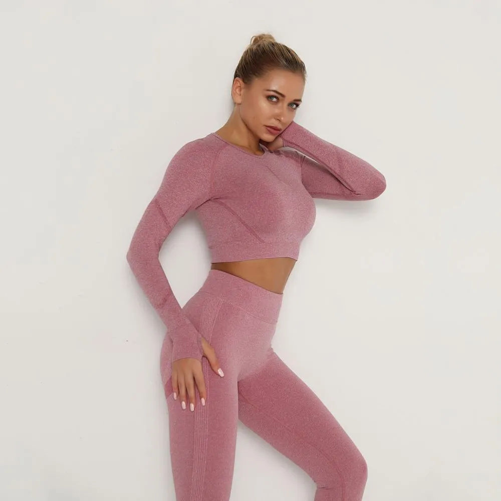 Yoga Set Fitness Sports Suits Gym Clothing Tops And Leggings For Women