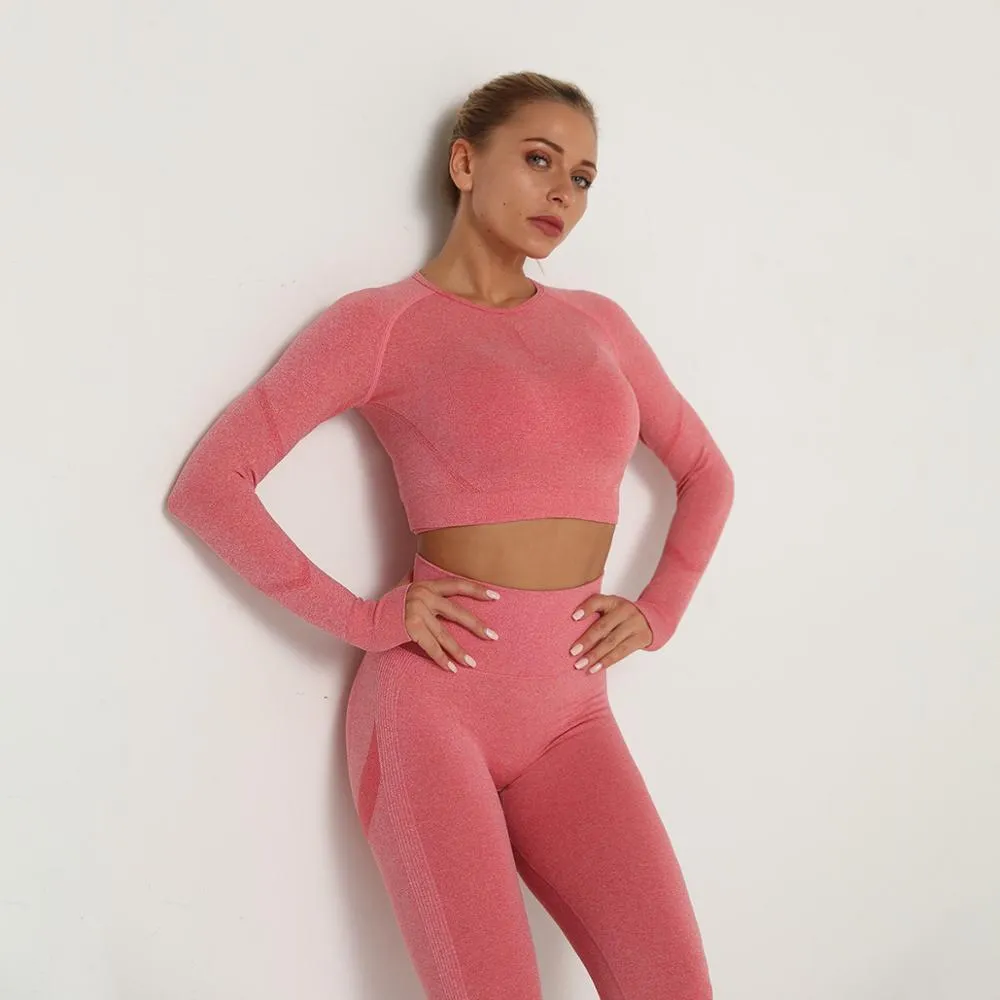 Yoga Set Fitness Sports Suits Gym Clothing Tops And Leggings For Women