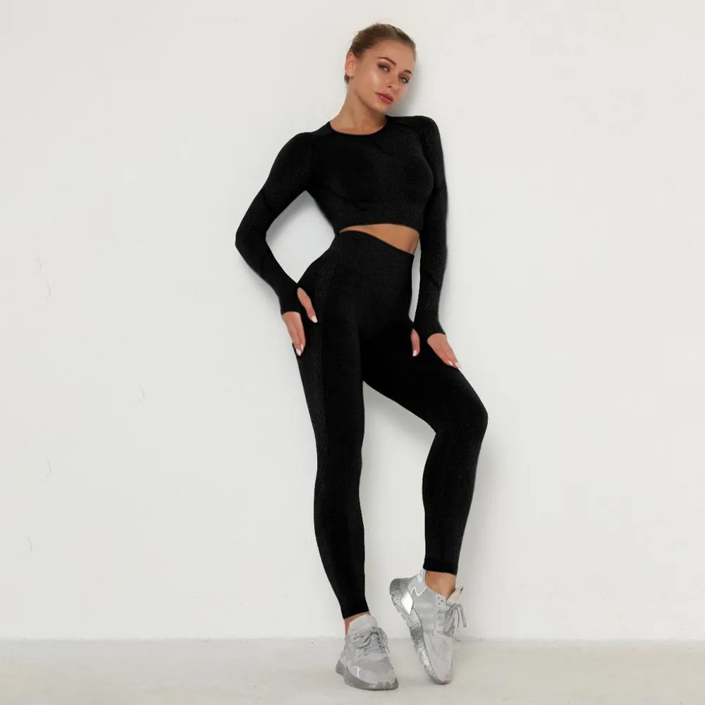 Yoga Set Fitness Sports Suits Gym Clothing Tops And Leggings For Women