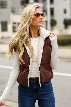 You'll See Brown Puffer Vest - DOORBUSTER