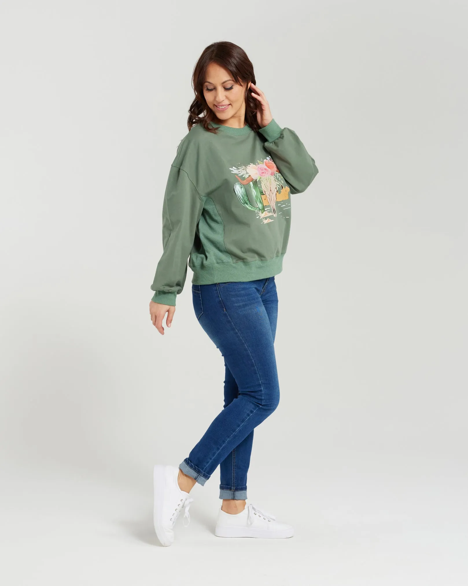 Zafina Nyla Jumper- Green